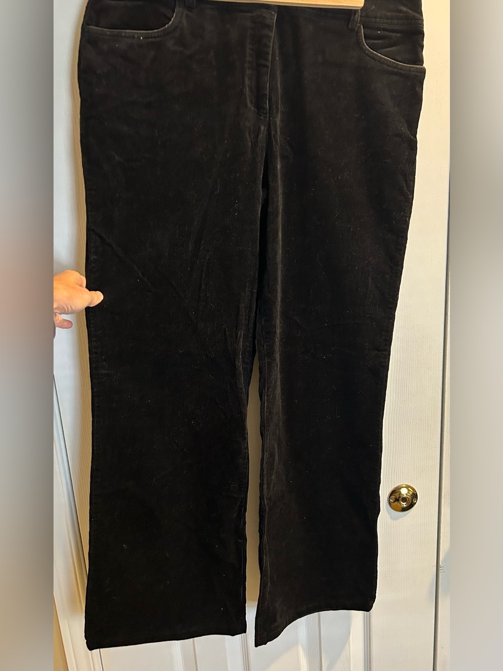 Women’s Cleo Black Corduroy Straight-Leg Pants - size 12
